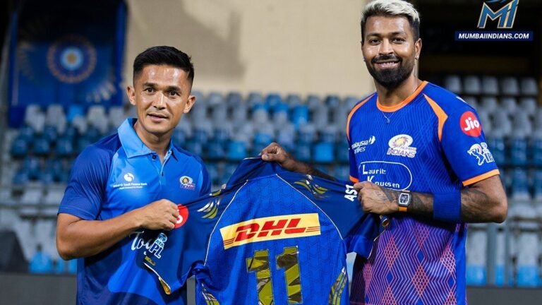 Sunil Chhetri joins Mumbai Indians training for a surprise crossover moment