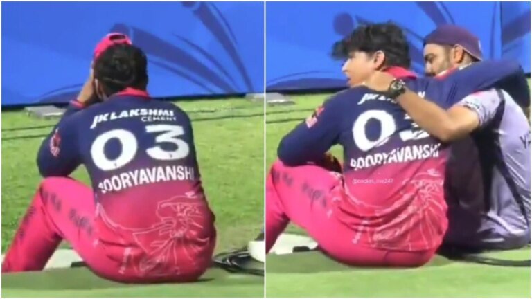 Alone behind the boundary ropes, Vaibhav Sooryavanshi in tears after RR’s loss to KKR