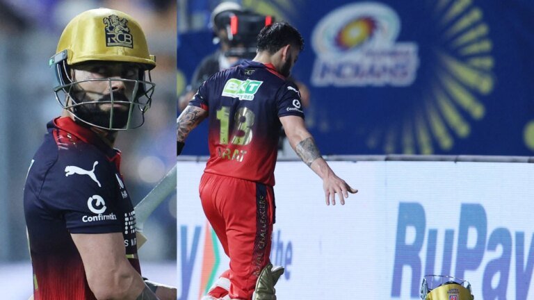 Virat Kohli throws helmet and gloves in frustration after slow fifty vs MI: Video