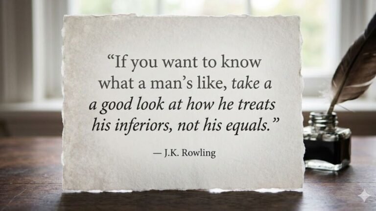 Quote of the Day by JK Rowling: “If you want to know what kind of man he is, take a good look at how he treats his inferiors” | Today’s news