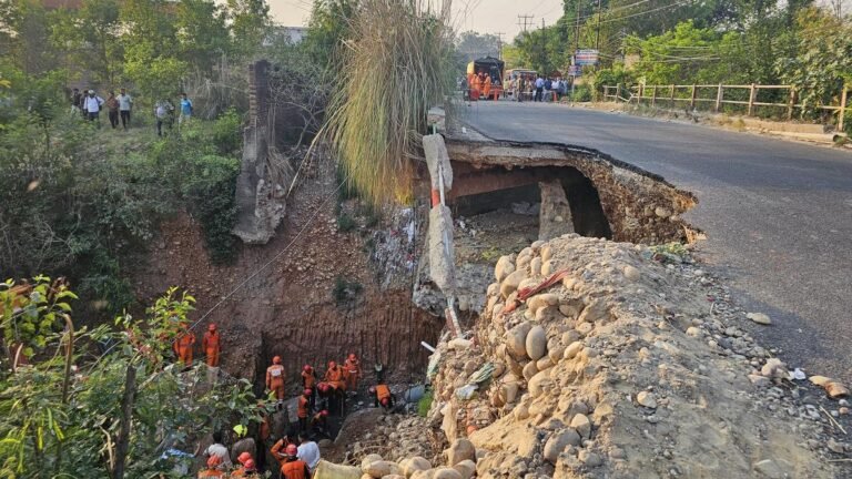 Part of a bridge collapses on the outskirts of Jammu; workers feared imprisonment
