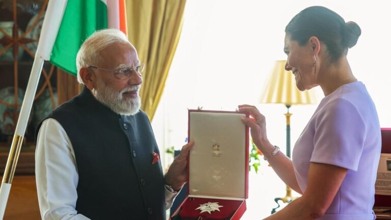 PM Modi receives prestigious Swedish award Royal Order of Polar Star
