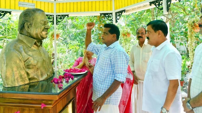 TK Govindan visits Kodiyeri’s family; Vinodhini says he is not a traitor
