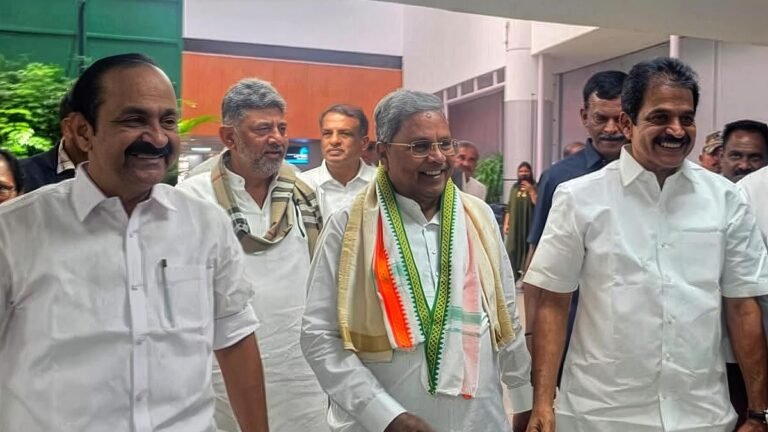 Siddaramaiah and Shivakumar attend the swearing-in ceremony of VD Satheesan in Kerala