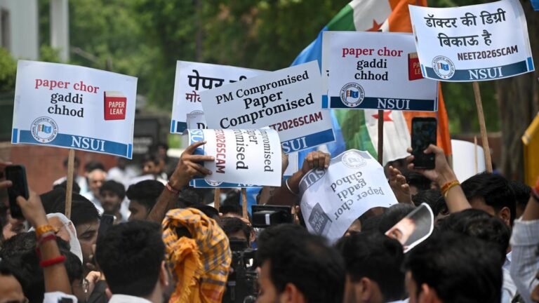 The opposition has accused the Modi government of jeopardizing the future of students due to repeated NEET paper leaks