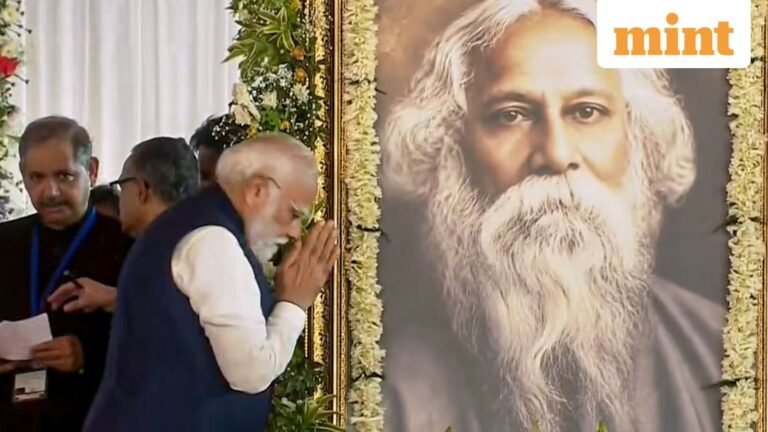 PM Modi pays tribute to Rabindranath Tagore at Brigade Parade Grounds ahead of Suvendu Adhikari’s swearing-in | Follow | Today’s news