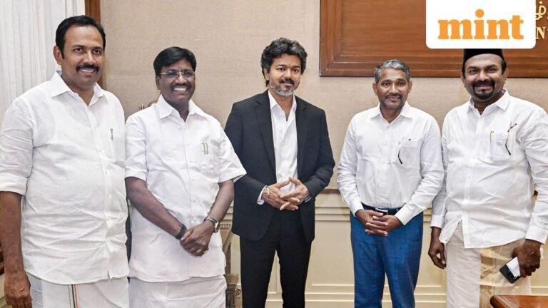 Vijay cabinet reaches full strength of 35: Who are Shahjahan, Vanni Arasu sworn in as ministers today? | Today’s news