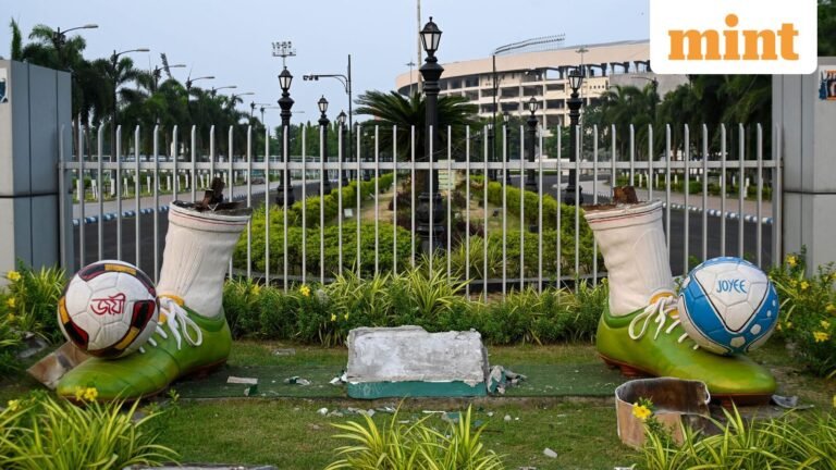 Mamata Banerjee-designed football-themed statue at Salt Lake Stadium destroyed by West Bengal government in Kolkata: Video | Today’s news