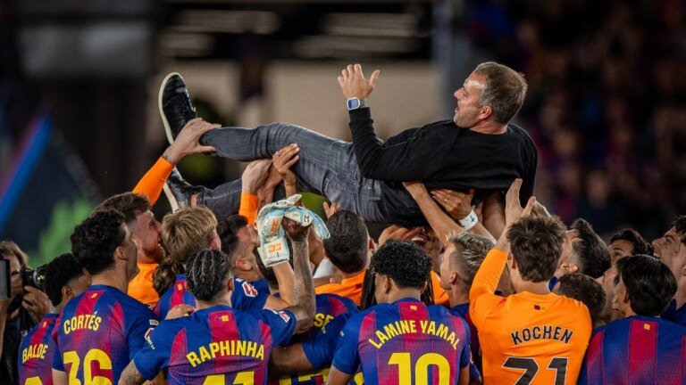 An emotional Hansi Flick fights back tears after winning El Clasico and mourns the death of her father