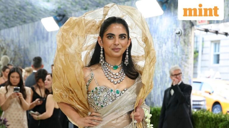 From 20-year-old mango to Nita Ambani’s jewel-encrusted blouse, Isha Ambani decodes the Met Gala 2026 saree look | Today’s news