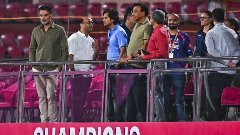 New RR owner Laxmi Mittal meets players ahead of GT tie, chats with Riyan, Jaiswal