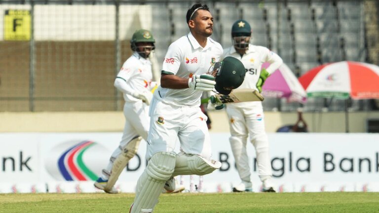Najmul Shanto stands tall on a rainy day as the Mirpur Test heads to a thrilling conclusion