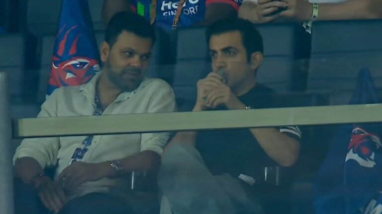 Gautam Gambhir spotted at DC vs KKR, shares a long chat with India selector RP Singh
