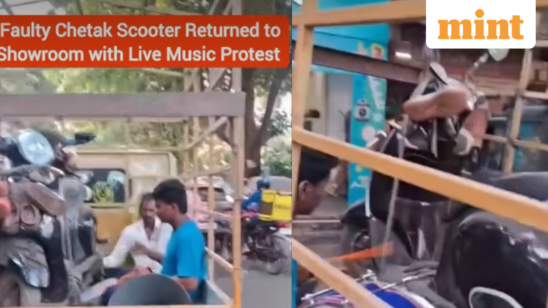 Drums, music and a garland of slippers: How a Goan man returned his ‘defective’ scooter to the company’s showroom | Today’s news