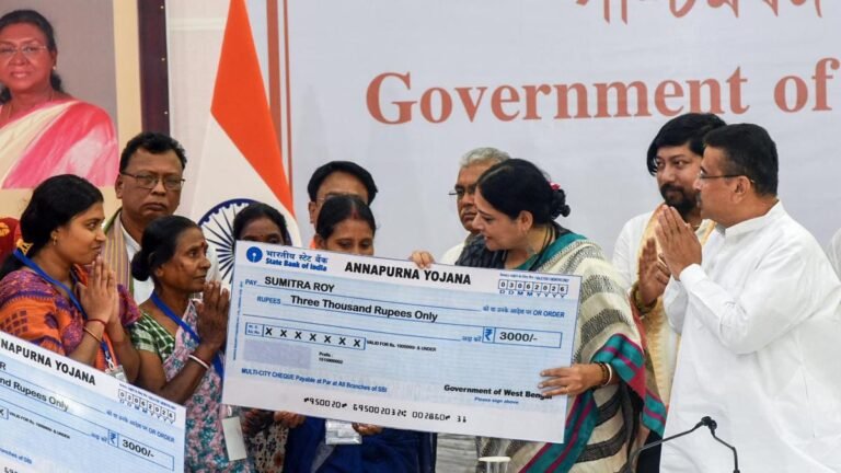 The West Bengal government is implementing benefits for 28 million women under the Annapurna Yojana