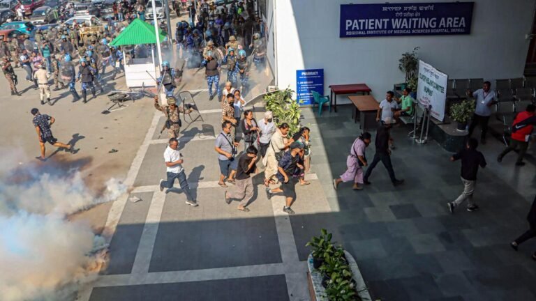 In Manipur, a mob protests against the hospital treatment of 3 Kukis injured in an armed attack