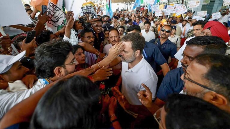 Rahul Gandhi arrives in Raipur to attend a Congress training camp