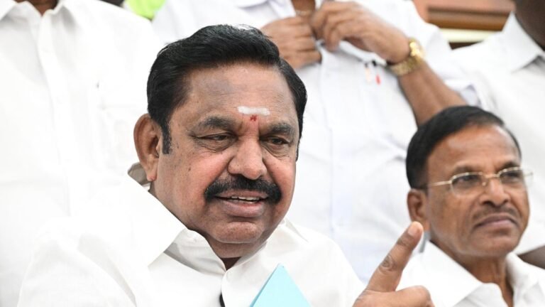Palaniswami criticizes TVK regime for “not showing enough attention” to purchased paddy field