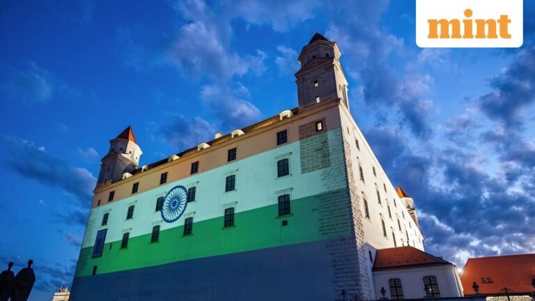 Prime Minister Modi’s visit to Slovakia: Bratislava Castle lit up with the Indian tricolor, Banaras connect and a yoga demonstration | Today’s news