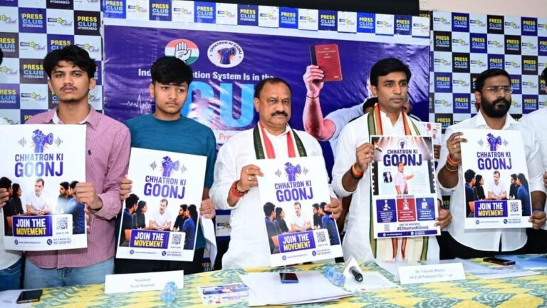 Congress launches ‘Chhatron Ki Goonj’ campaign in Hyderabad; mobilization activities in 28 cities since June 30