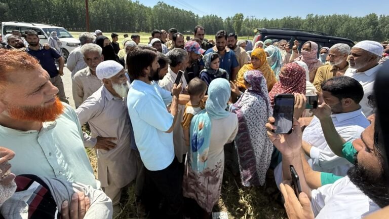 PDP leaders plow rice fields to protest against the government. taking over land from farmers in Pulwama