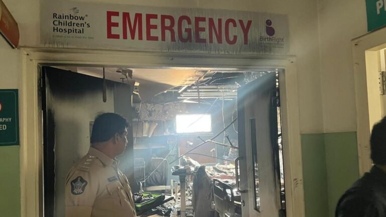 A fire broke out at a private children’s hospital in Vijayawada; all patients safe