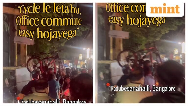 Watch: Bengaluru traffic so bad, cyclist walks with bike on shoulders: ‘Cycle uses it to commute’ | Today’s news