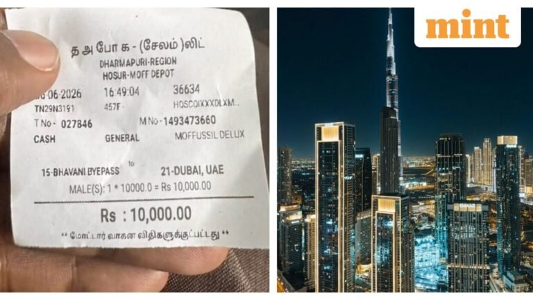 A man from Tamil Nadu buys a bus ticket to Hosur and gets “Dubai, United Arab Emirates” as his destination. Viral moment sparks buzz online | Today’s news
