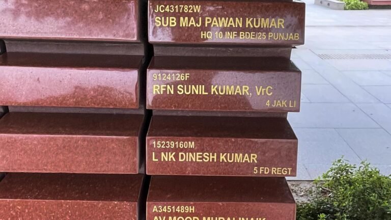 Names of six personnel who died in action during Op Sindoor inscribed at the National War Memorial