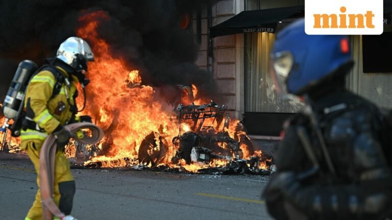 Tesla set on fire, bank windows smashed in Geneva as protesters gather to protest G7 summit in France | Today’s news