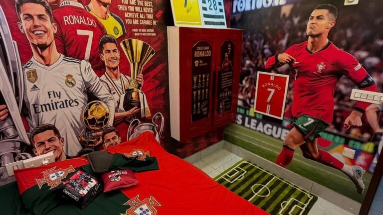 Before the World Cup, a fan transforms a room into a tribute to his idol