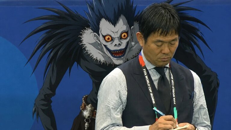 What’s in that laptop? Fans think the Japanese coach has a Death Note
