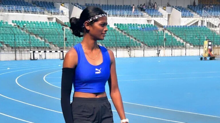 Missing hurdle: A teenage athlete was forced to run solo after a shocking error by officials