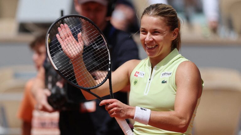No Iga Swiatek, no problem: Maja Chwalinska holds the Polish flag in her dream