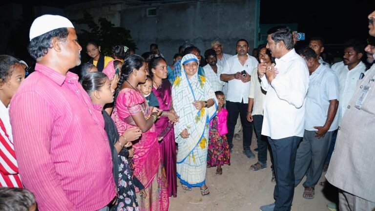 BC Minister Janardhan Reddy is touring Banaganapalle, inspecting roads, drains and schools