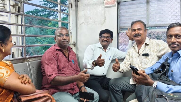 Crooners beat the commuter blues on the long suburban line from Chennai to Tiruvallur