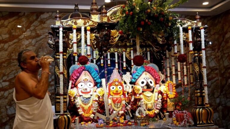 Devotees throng the ISKCON Jagannath temple in Vijayawada for Nava Yauvana darshan