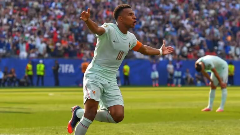 Record holder Kylian Mbappe becomes first player ever to score eight goals in two different FIFA World Cups