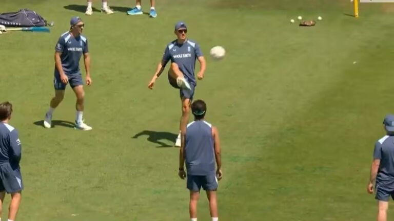 As India remain gridlocked, England players enjoy football warm-ups at Rose Bowl – Watch