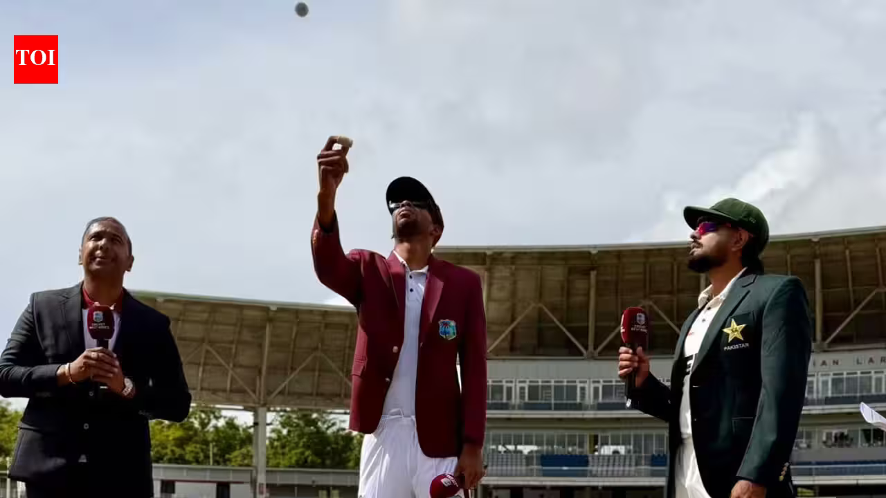 West Indies 23/1 in 14.1 Overs | West Indies vs Pakistan Live Score 1st Test Day 1: West Indies opt to bat against Pakistan