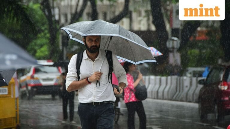 Delhi Weather LIVE: Rains lash capital; monsoon cloud cover, strong winds bring respite as IMD issues red alert | Today’s news