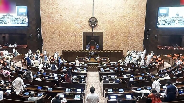 Rajya Sabha adjourned six times due to paper leak