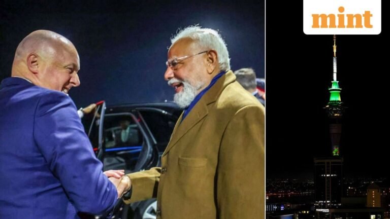 PM Modi gets special welcome in Auckland — New Zealand’s iconic Sky Tower lights up in tricolor | WATCH | Today’s news