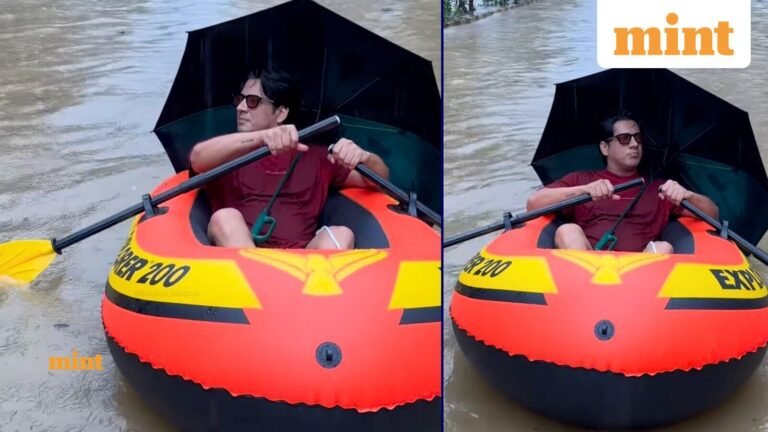 Watch Viral Video: Actor travels by boat in rain in Mumbai; social media reacts: “BMC is the richest civic body…” | Today’s news