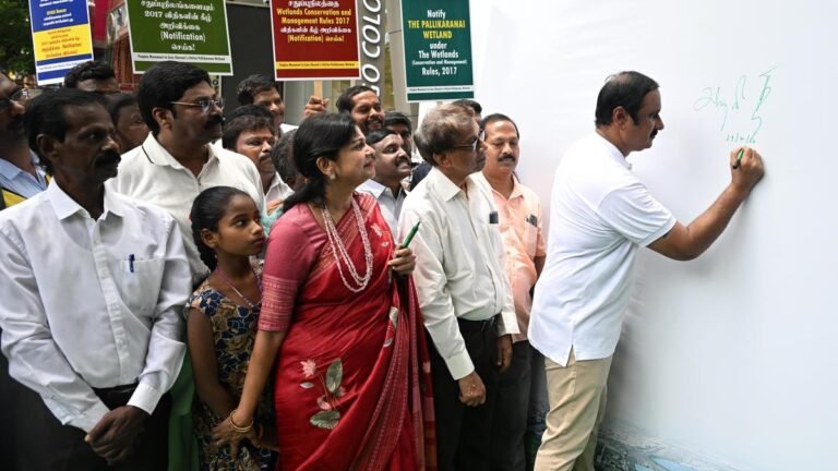 PMK organizes a signature campaign appeals to the state government. to announce the extent of Pallikaranai wetlands
