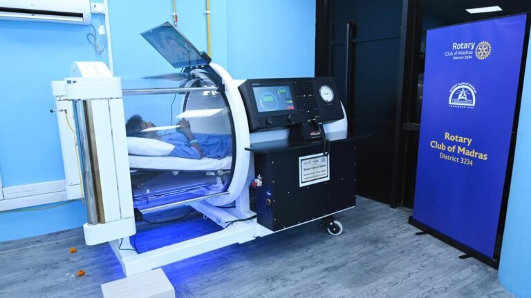 Rotary Club donates HBOT Chamber to Omandurar Government Hospital