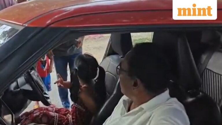 Telangana police officer suspended for letting six-year-old granddaughter drive Guinness World Records car | Viral Video | Today’s news