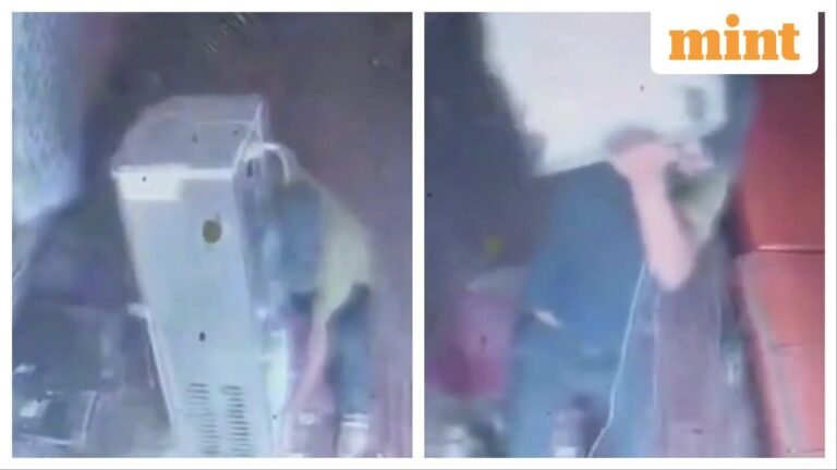 Watch: Thief makes off with 40kg water cooler in broad daylight, CCTV captures theft. Internet Says: ‘Baahubali chor’ | Today’s news