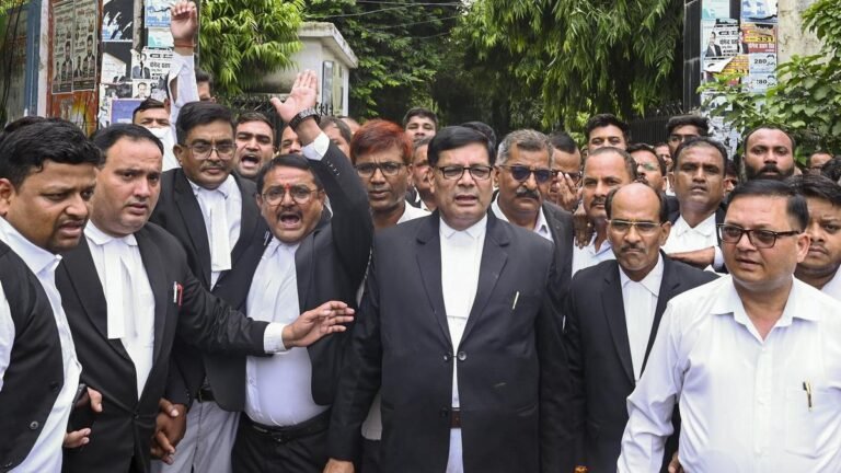 Ayodhya lawyers stage protest march, demand FIR against Champat Rai and others