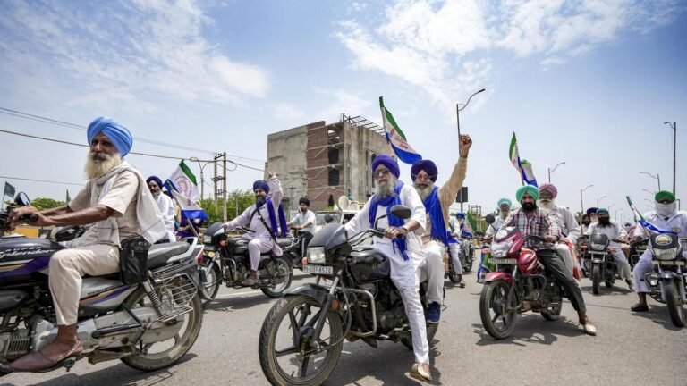Farmers hold motorcycle rally to protest proposed India-US trade deal